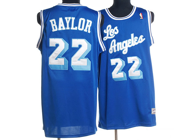 NBA Los Angeles Lakers 22 Elgin Baylor Authentic Blue Throwback Jersey